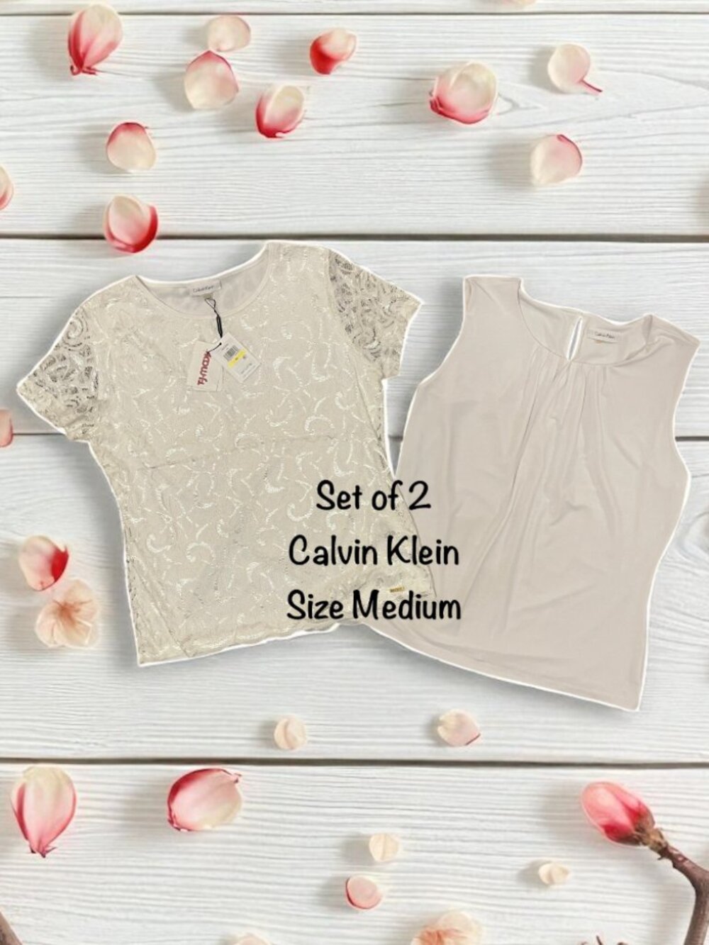 Set of 2 Women's Size Medium CK Tops - 1 NWT!